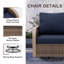 Ensemble de chaises berçantes pivotantes en osier pour l'extérieur (ensemble de 2)-115188506