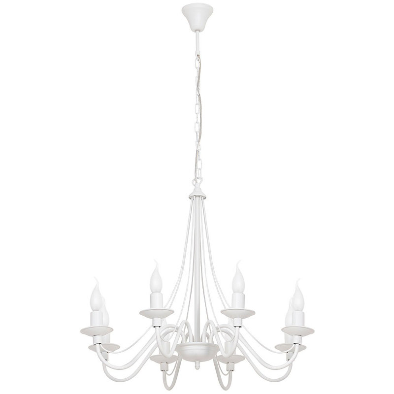 Gwendoline 8 - Light Candle Style Chandelier, White