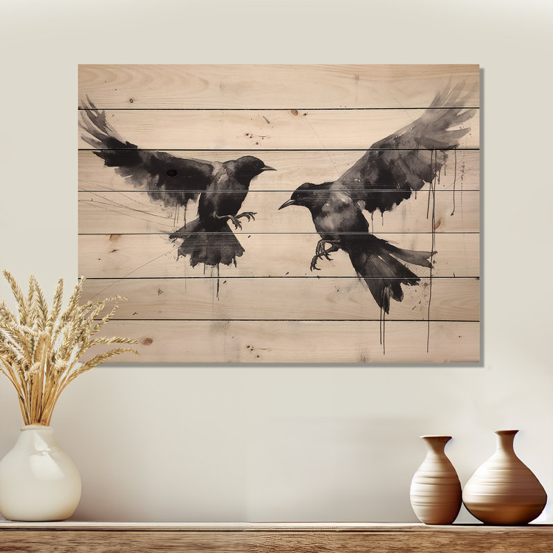 Mystic Ravens I sur impression sur bois, H 30 po x l 40 po x P 0,78 po