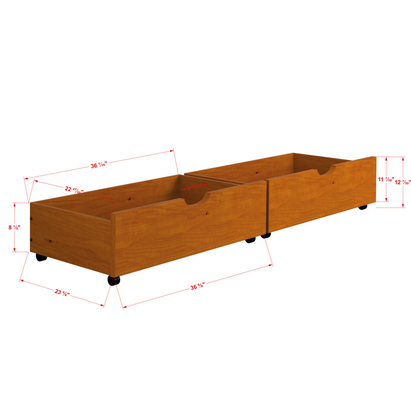 Mahaska Twin over Twin 2 Drawer Solid Wood Standard Bunk Bed by Harriet Bee