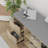 Entryway Shoe Bench with Storage Drawer Open Shelf Pocket Grey