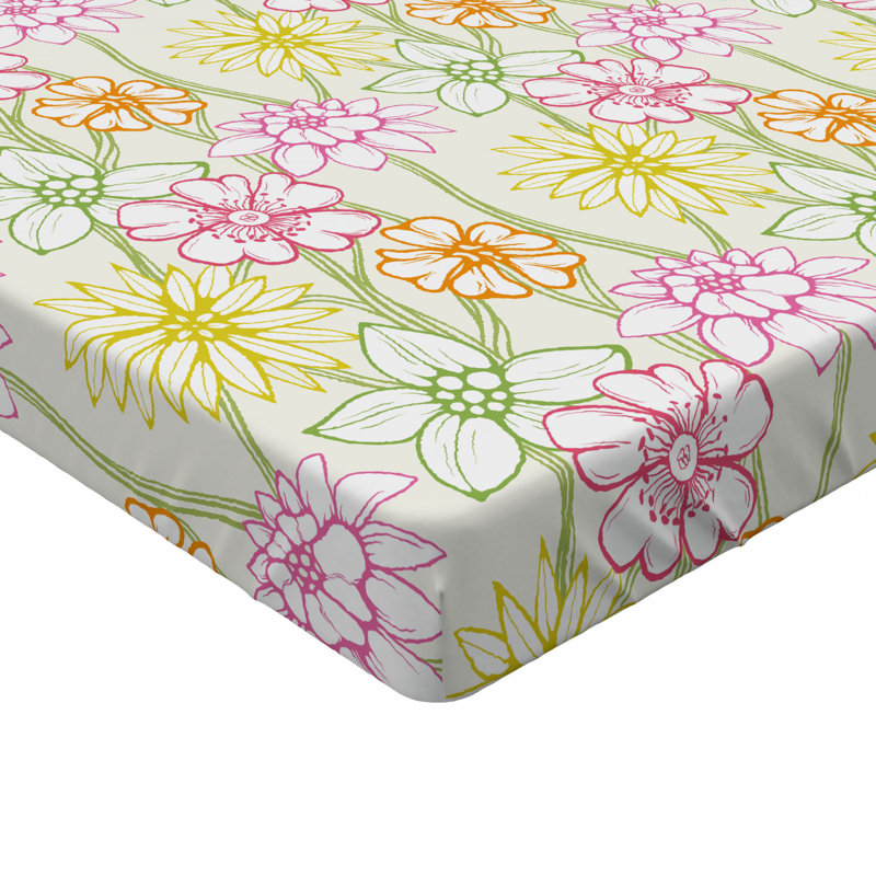 Microfiber Floral Fitted Sheet, Full Fitted Sheet