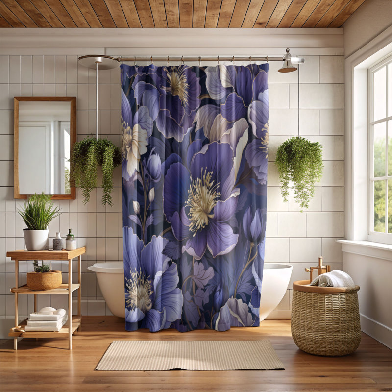 Rideau de douche Violet Gleam - Premium, H 74 po x l 71 po