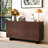 Venisel 4-Door Accent Cabinet, Modern Walnut Wooden Sideboards with Storage