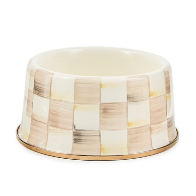 Rosy Check Mocha Check Cat Dish