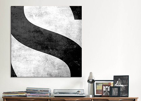 East Urban Home 'B&W Scuff' Textual Art on Canvas in Black and Gray ...