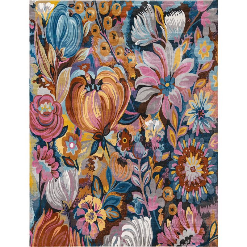 Floral Indoor Rug, Rectangle 7'10" x 10'