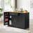 Versatile Storage Black Particle Board Island For Dining & Organizing