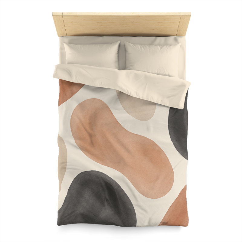 Microfiber Duvet Cover Boho Style, Design 77, Cream, Twin Duvet Cover