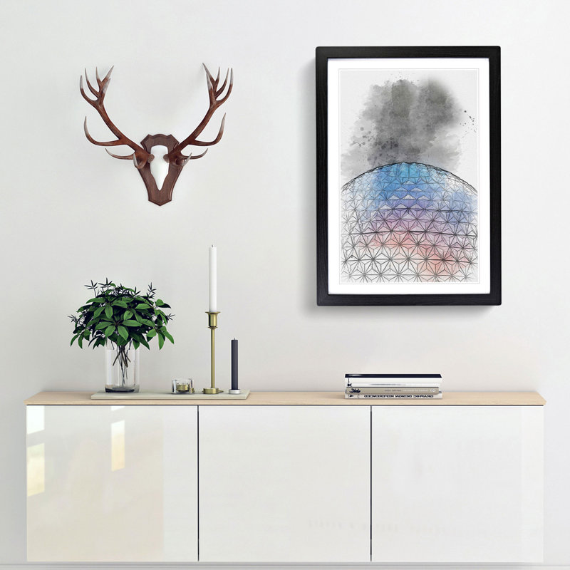 Colours of Epcot in Florida in Abstract - Picture Frame Graphic Art Print, 65cm H x 48cm W x 2cm D, Black Framed