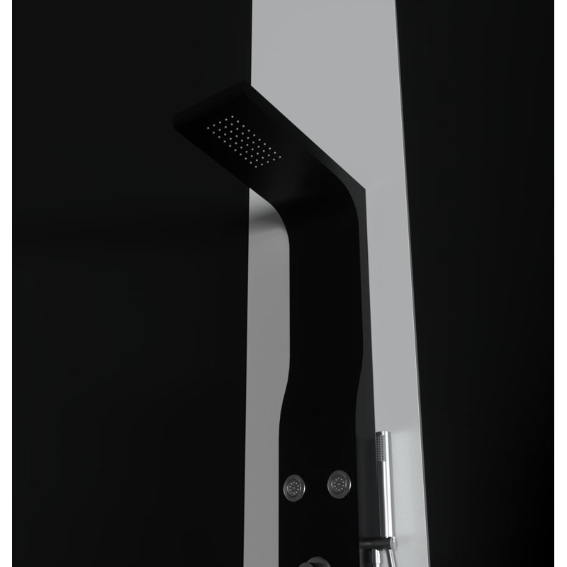Hydromassage Shower Tower Panel, Black