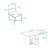 Foldable Kitchen Table with Storage Rack and 4 PU Leather Chairs-1480386077