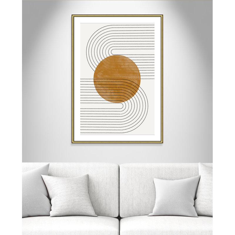 Échos courbés par Miuus Studio, L 30,75 po x H 42,75 po, Imprimé mat, Or classique