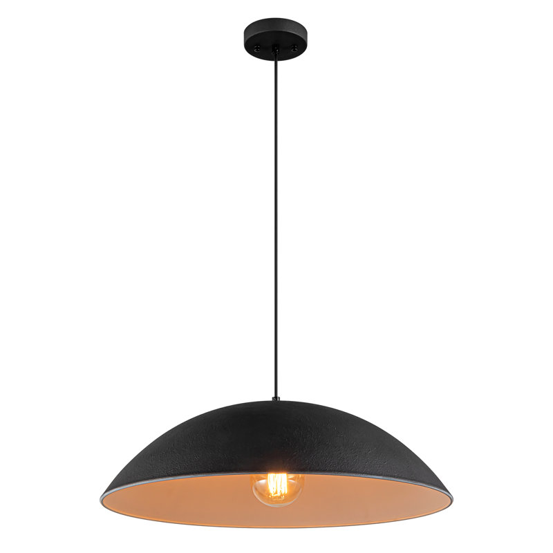 Luminaire suspendu 1 lumière Kensaku, Noir mat