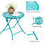 Table d'appoint pliante d'extérieur, table de patio sans assemblage avec découpes