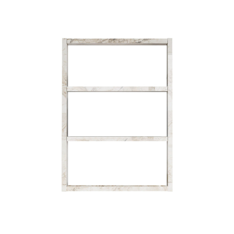 Roshaad 3 Piece Bracket Shelf, Gray Marble