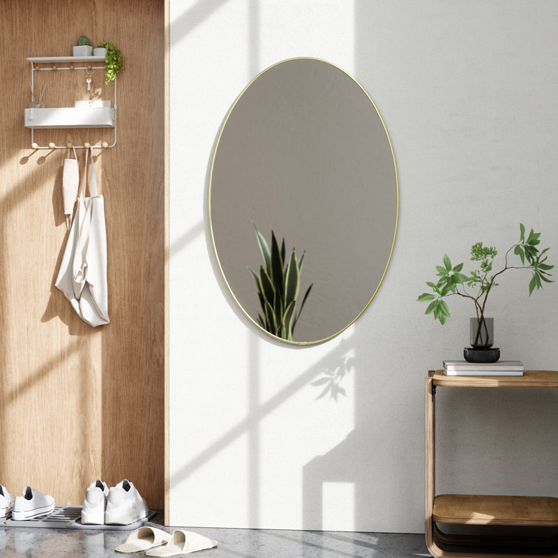 Hubba 24 x 36" Oval Mirror, Brass