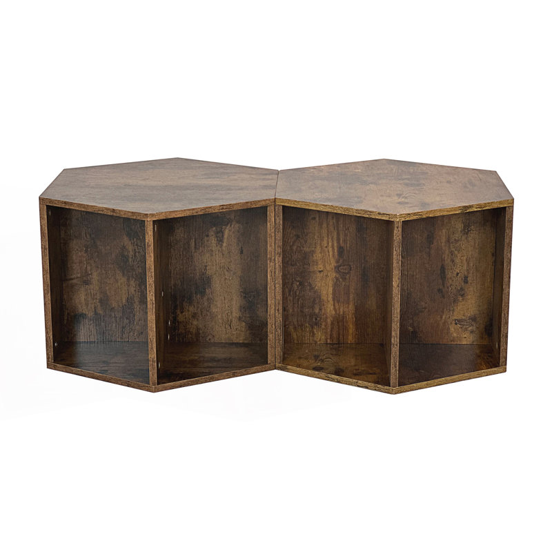 2Pcs Hexagonal Coffee Table, Side Table