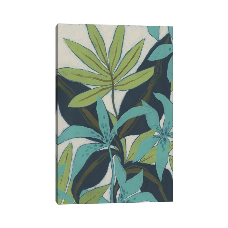 Jungle Blues II by June Erica Vess - Wrapped Canvas Painting, 20.32 cm H x 30.48 cm W