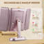 Miroir de maquillage avec lampe, grossissement 1 / 3X / 5X, miroir triple rechargeable, capteur intelligent, 3 couleurs d'éclairage, miroir de maquillage portable pour femme - mauve métallique