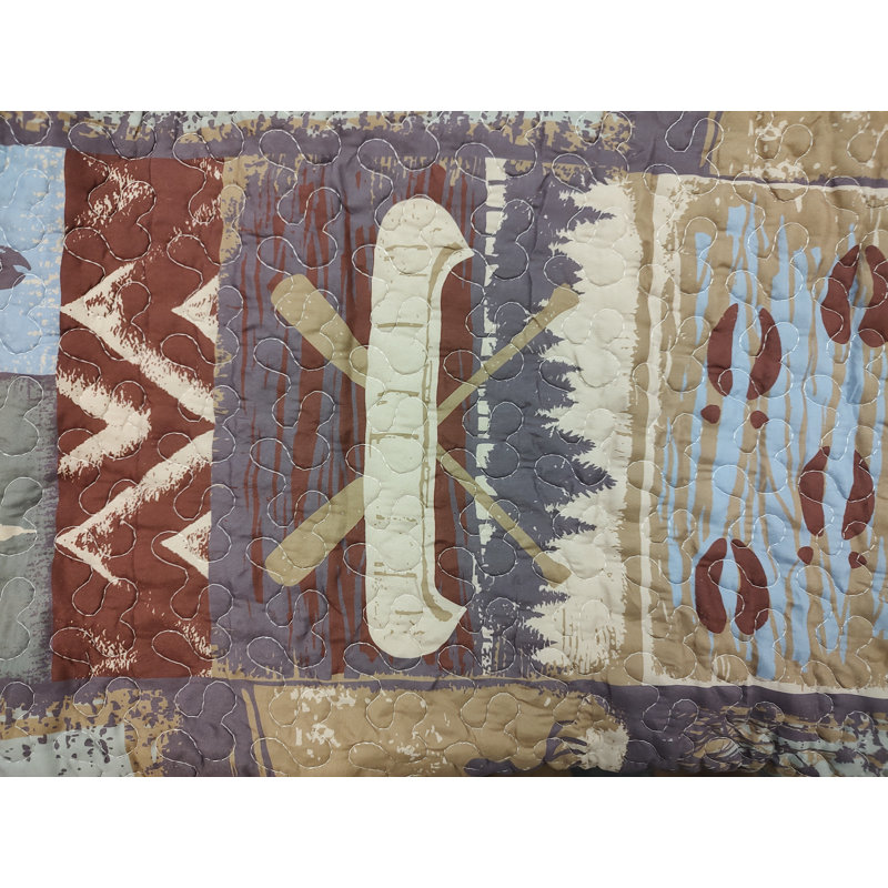 Ensemble de literie pour courtepointe It's a Wildlife Patchwork, Courtepointe pour grand lit + 2 taies décoratives