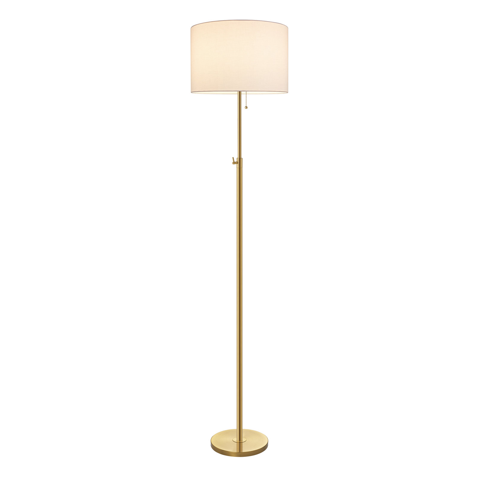 Kelliann 64.5" Adjustable Floor Lamp, Antiqued Brass