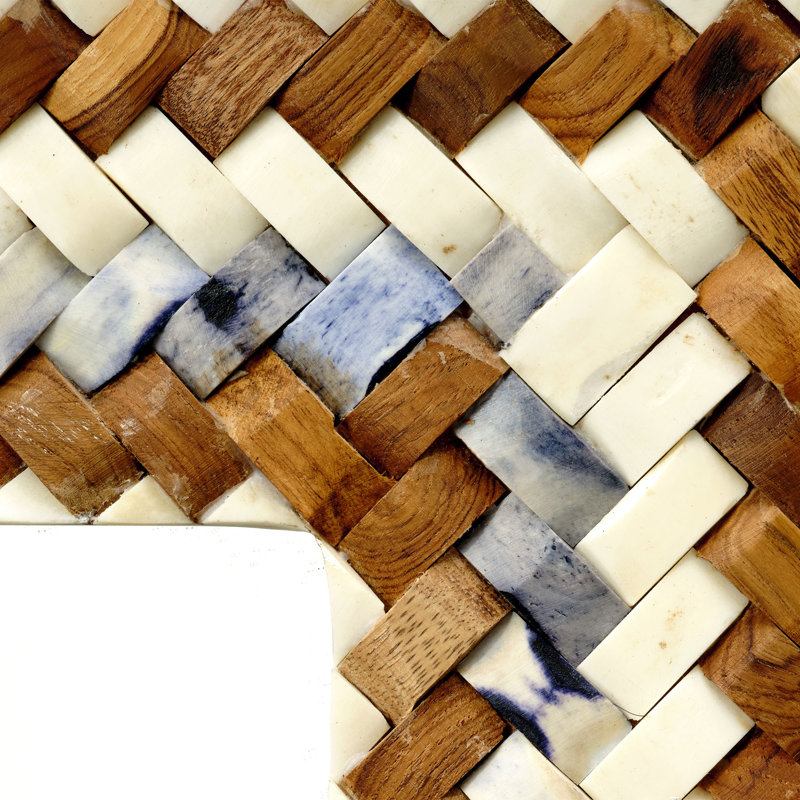 Interwoven Wood & Buffalo Bone Rectangle Mirror