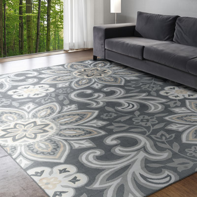 Tapis gris Floressa