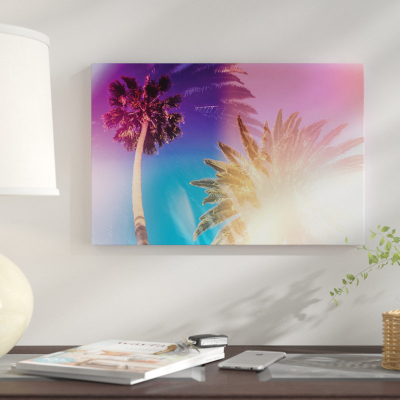 «Tropical Palms», impression sur toile tendue, H 18 po x l 26 po x P 1,5 po, Toile tendue, Pas de tapis