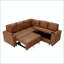 L-Shape Sectional Sofa Bed with Pull-Out Sleeper, Storage, and Cup Holders-132516606
