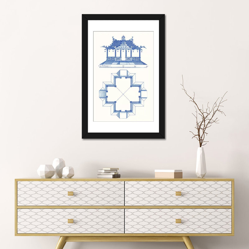 «Pagoda Design II», impression sur toile, H 12 po x l 8 po x P 0,75 po, Toile tendue, Pas de tapis