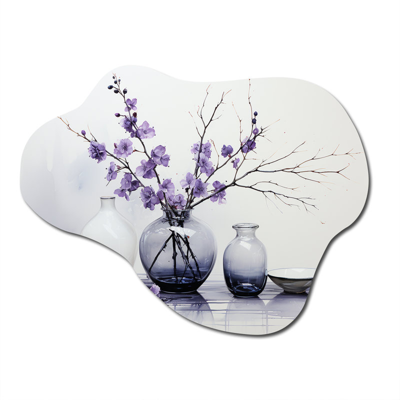 Mauve gris, minimalisme, équilibre et poterie contrastée, H 27 po x l 35 po