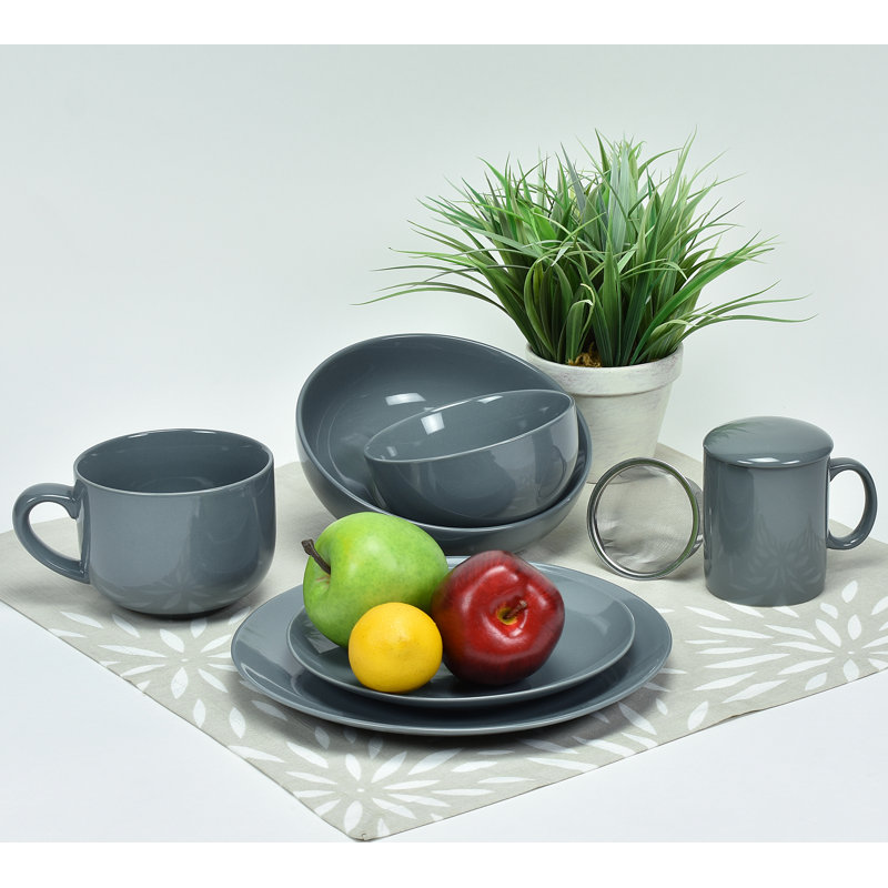 Cohasset 8'' Ceramic Salad/Dessert Plate, Grey
