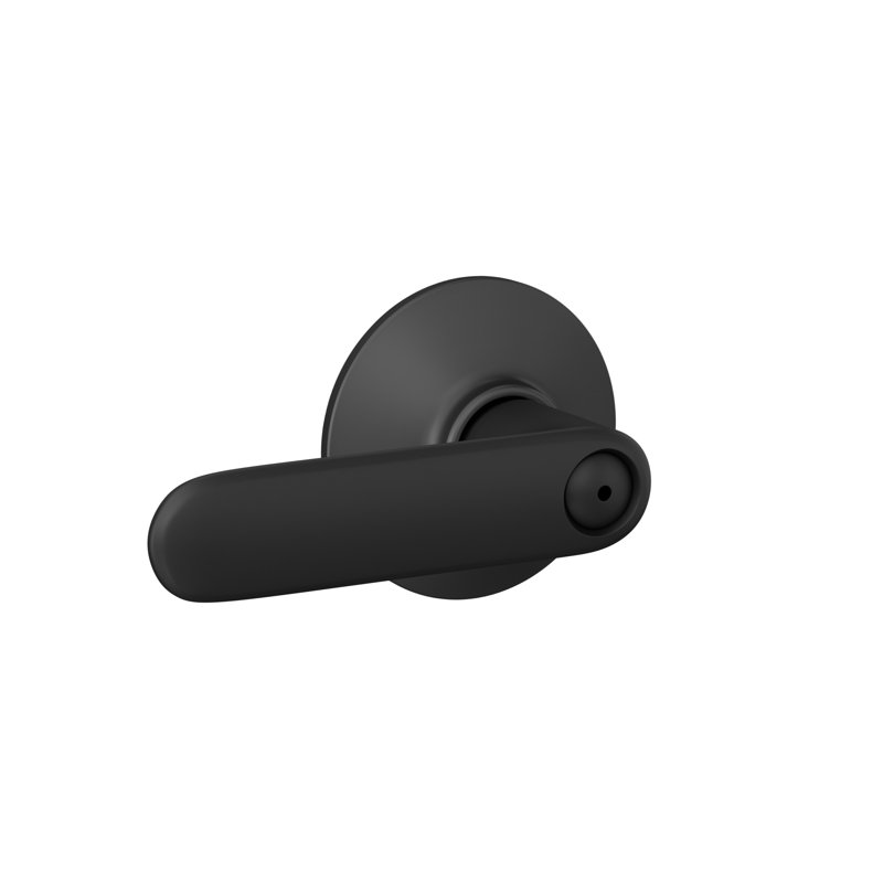 Davlin Lever Bed And Bath Lock, Matte Black