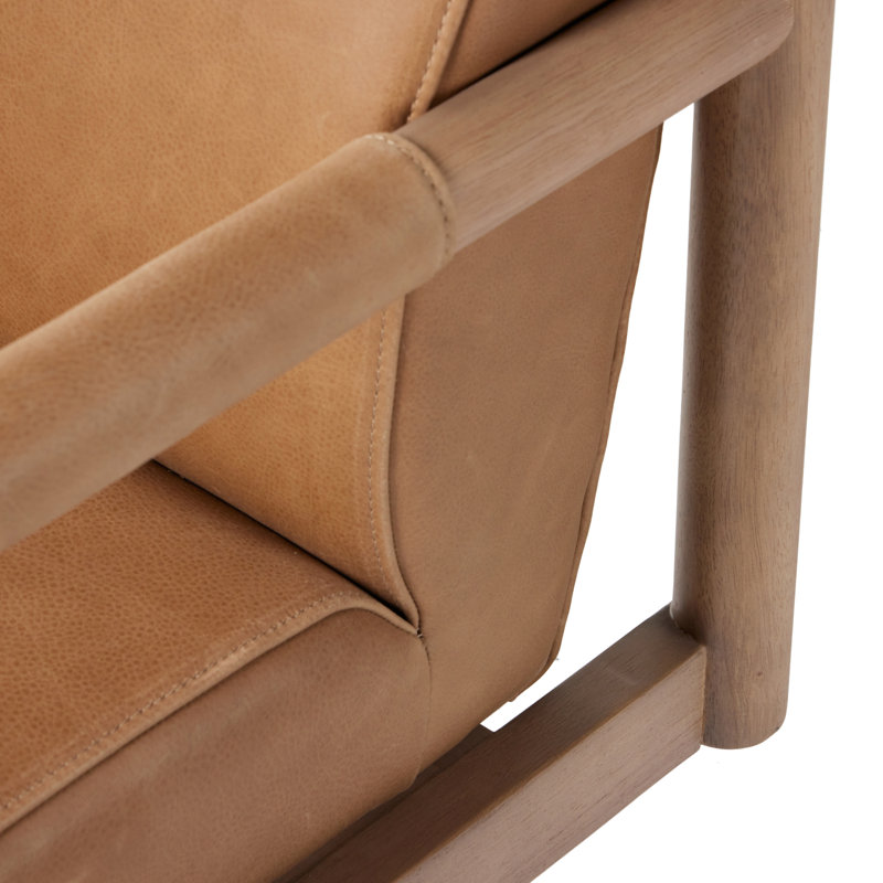Kiano Leather Task Chair, Light Brown Genuine Leather