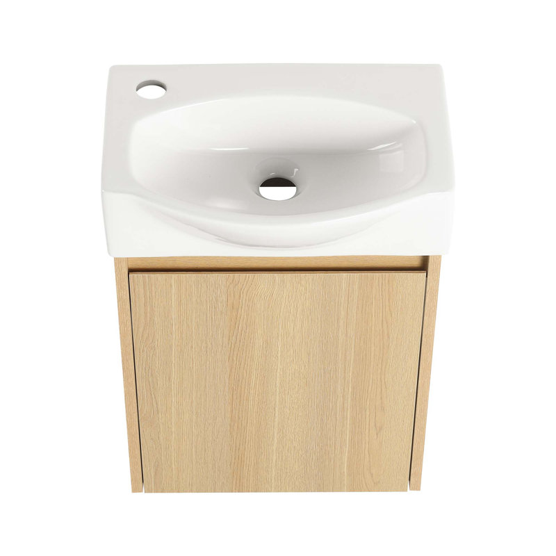Modern Bathroom Small Vanity With Sink, Natural
