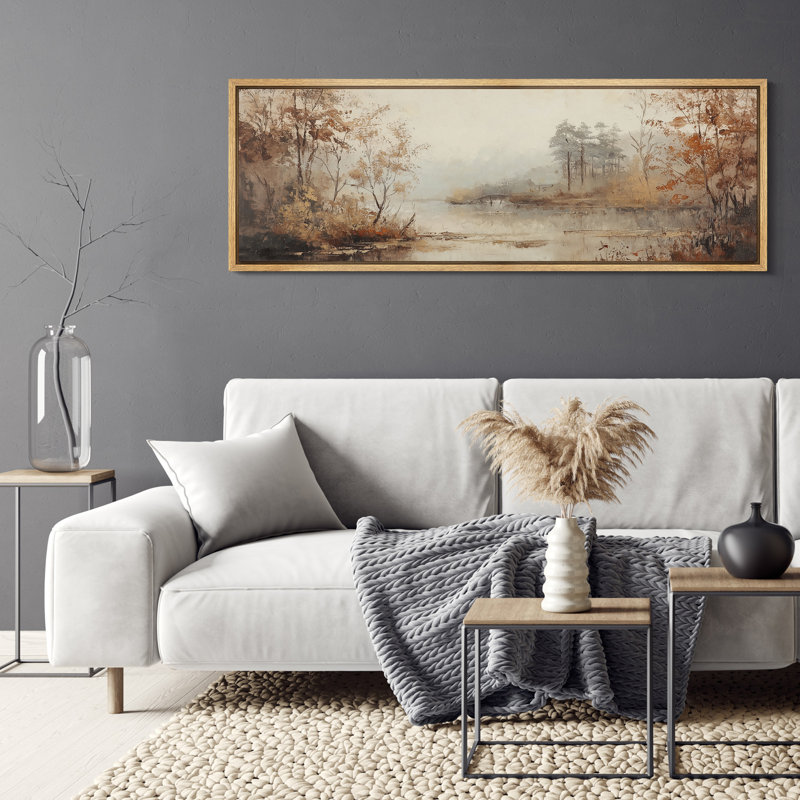 Impression sur toile, encadré campagne surdimensionné, H 20 po x l 60 po, Naturel