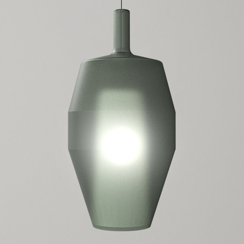 MOM 1 - Light Pendant, Sage Green Glass, Black