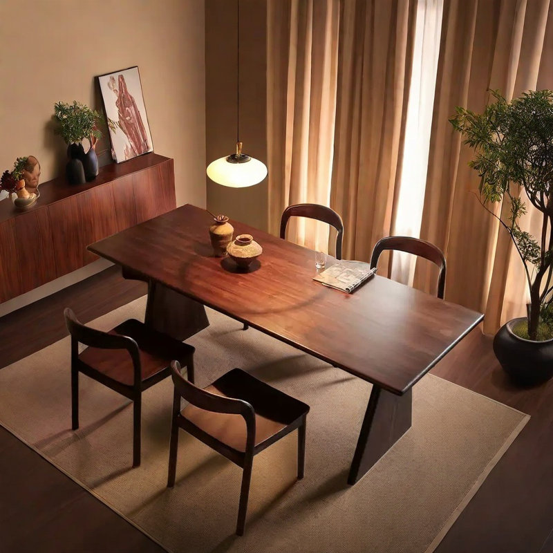 Solid wood modern dining table sets., 29.53"H x 78.74"L x 31.5"W