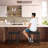 Upholstered Counter Stool With Metal Frame-1016983430