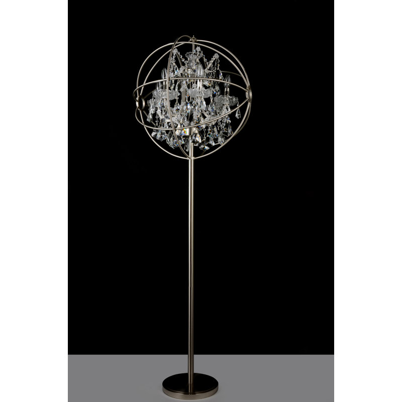 Lampe sur pied 71 po candélabre Mendelson, Nickel