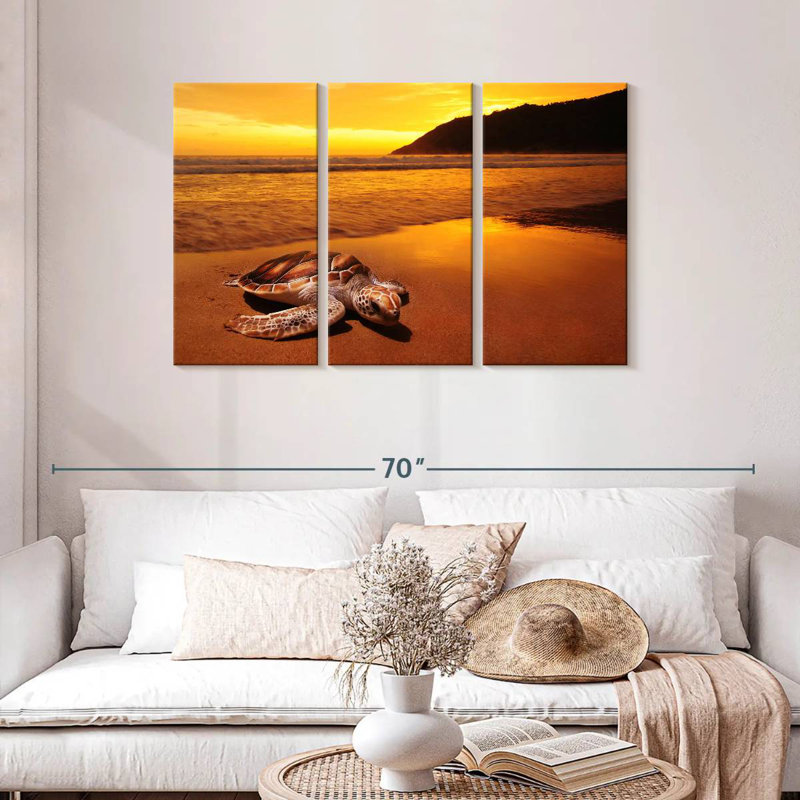 Brampt Turtle On Sunset Beach, 28" H x 45" W