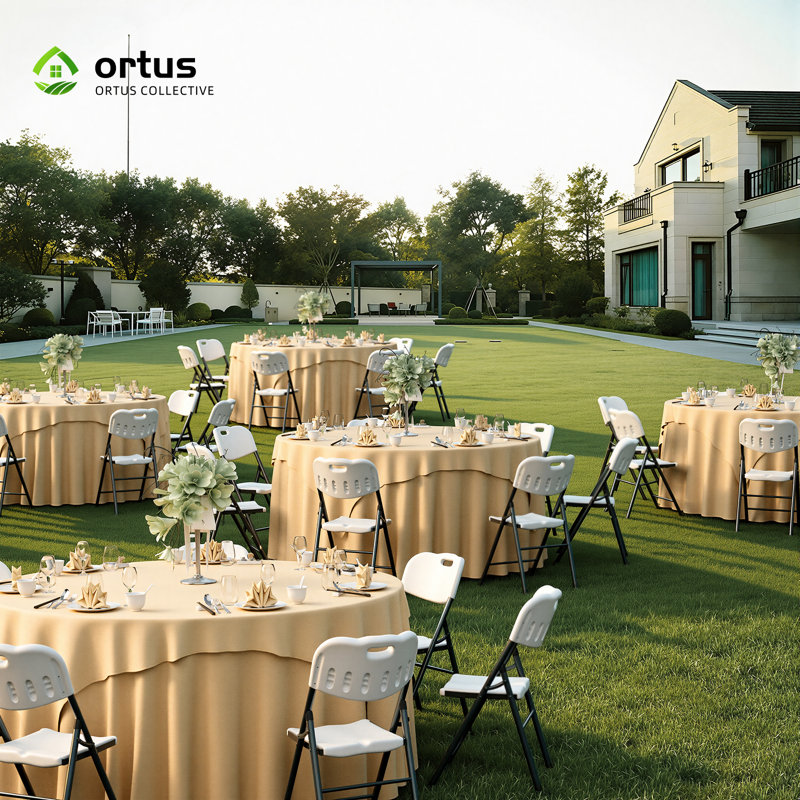 Chaises pliantes, capacité de 800 lb, chaises pliantes robustes en plastique empilables pour l'intérieur et l'extérieur (blanc, paquet de 4)