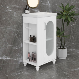 Meuble-lavabo de 20 po avec lavabo, tablette à deux niveaux, tablette réglable