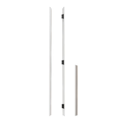 White Primed Pine Wood Single Door Jamb Kit, Left-Handed for 80” Door, Adjustable Jamb (Fits up to 36” Wide), Assembly Required, with 3 Black Hinges & Door Seal Strips