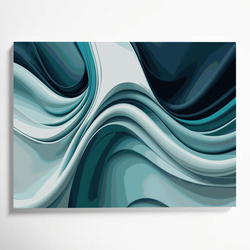 "Gradient Abstract 50", art mural sur toile bleue, H 12 po x l 18 po