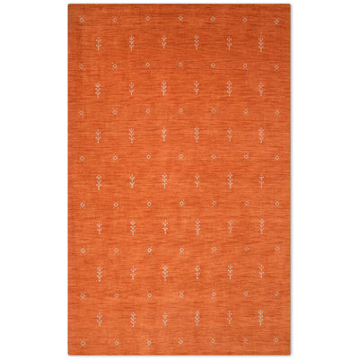Ownby Hand Knotted Loom Wool Eco-Friendly Area Rugs  -  Rectangle, Orange White Colour, Contemporary Modern Design, High Pile Thick Handmade Anti Skid Area Rugs for Living Room, Bed Room