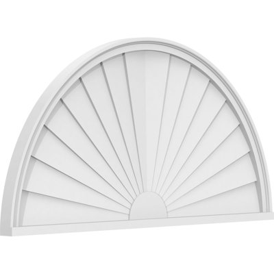 46"W x 23"H x 2"P Half Round Sunburst Architectural Grade PVC Pediment