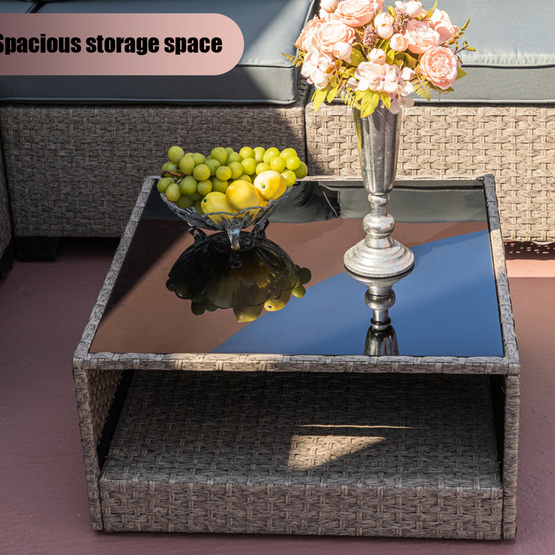 Ensemble de mobilier d'extérieur 12 pièces avec coussins à eau, toutes saisons, conception modulaire, capacité de 400 lb, sièges confortables, charge, ensemble de 12 pièces en métal kaki et meubles,