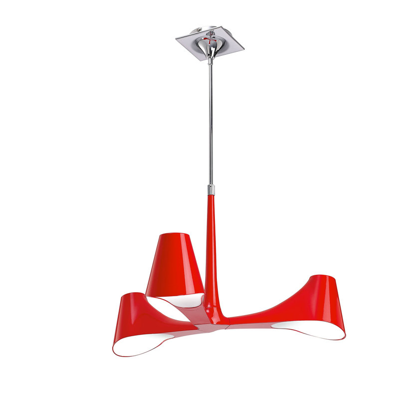 Sorrento 3 - Light Sputnik Chandelier, Red